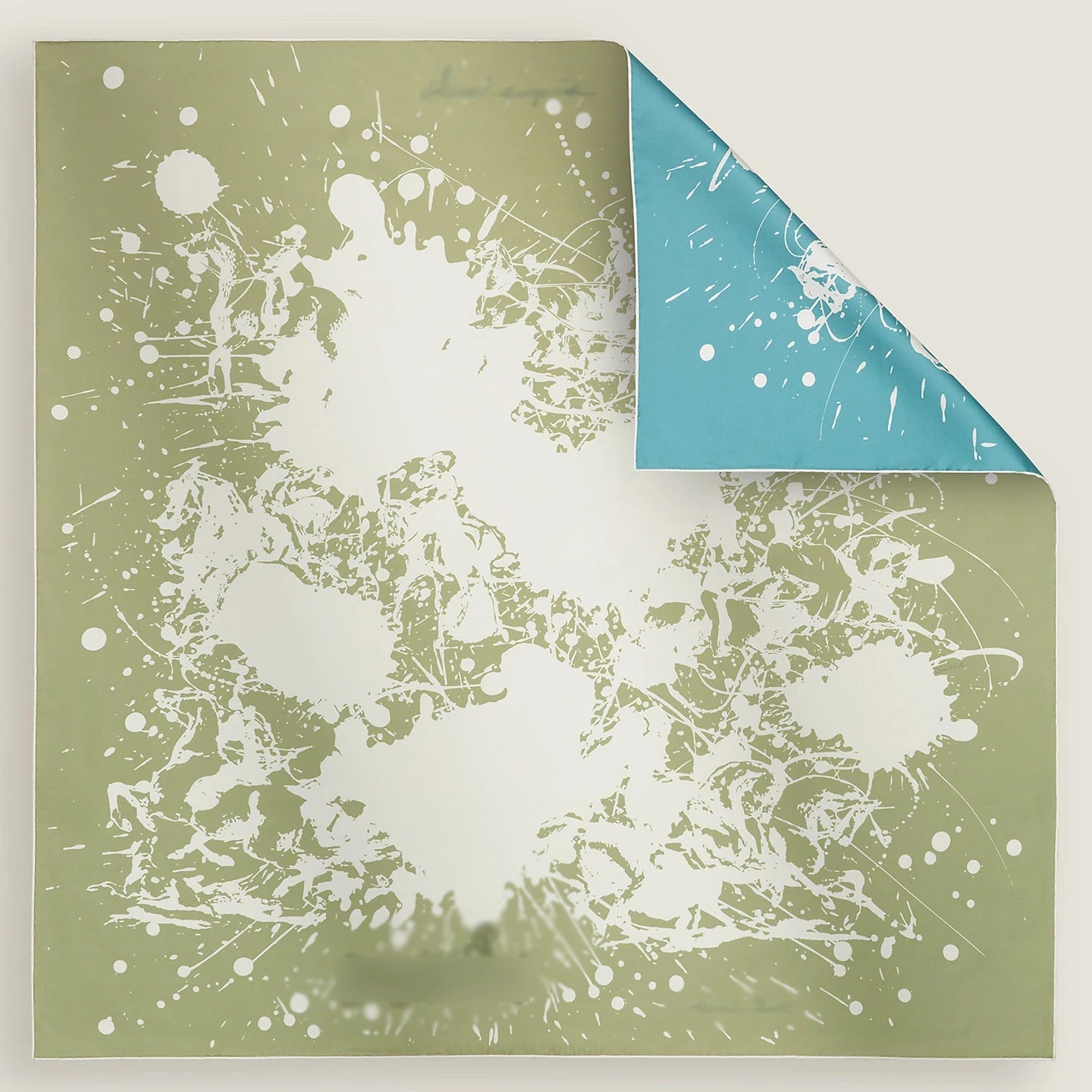 Luxurious 90*90cm SquareInk Dot Painting Collection Digital Printed Silk Scarf Gift Specially Designed for Elegant Individuals
