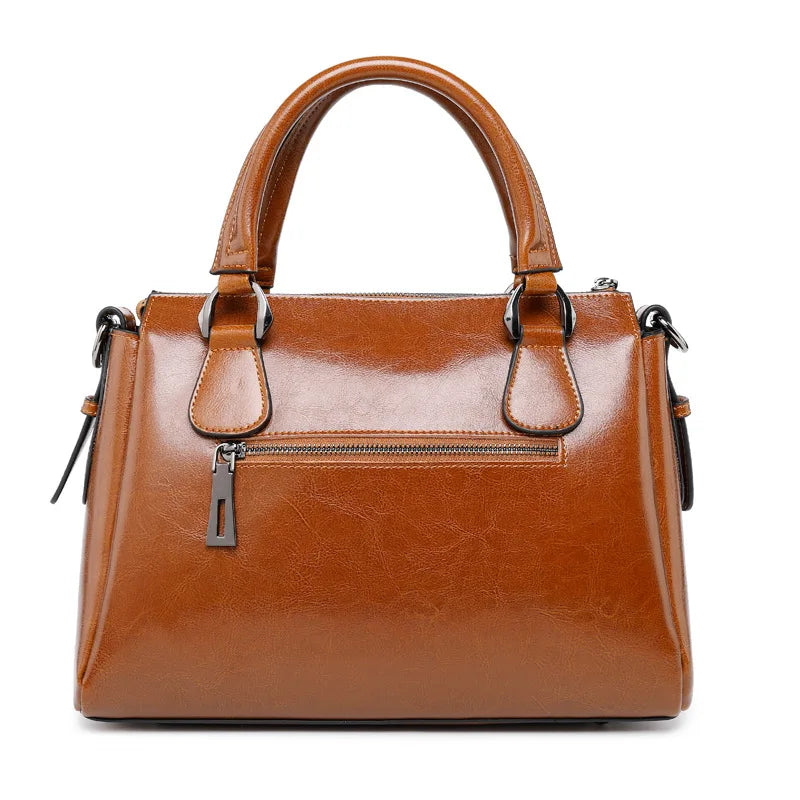 Women Genuine Cow Split Leather Handbag Ladies Top Handle Shoulder Purse Satchel Tote Concealed Carry Handbag