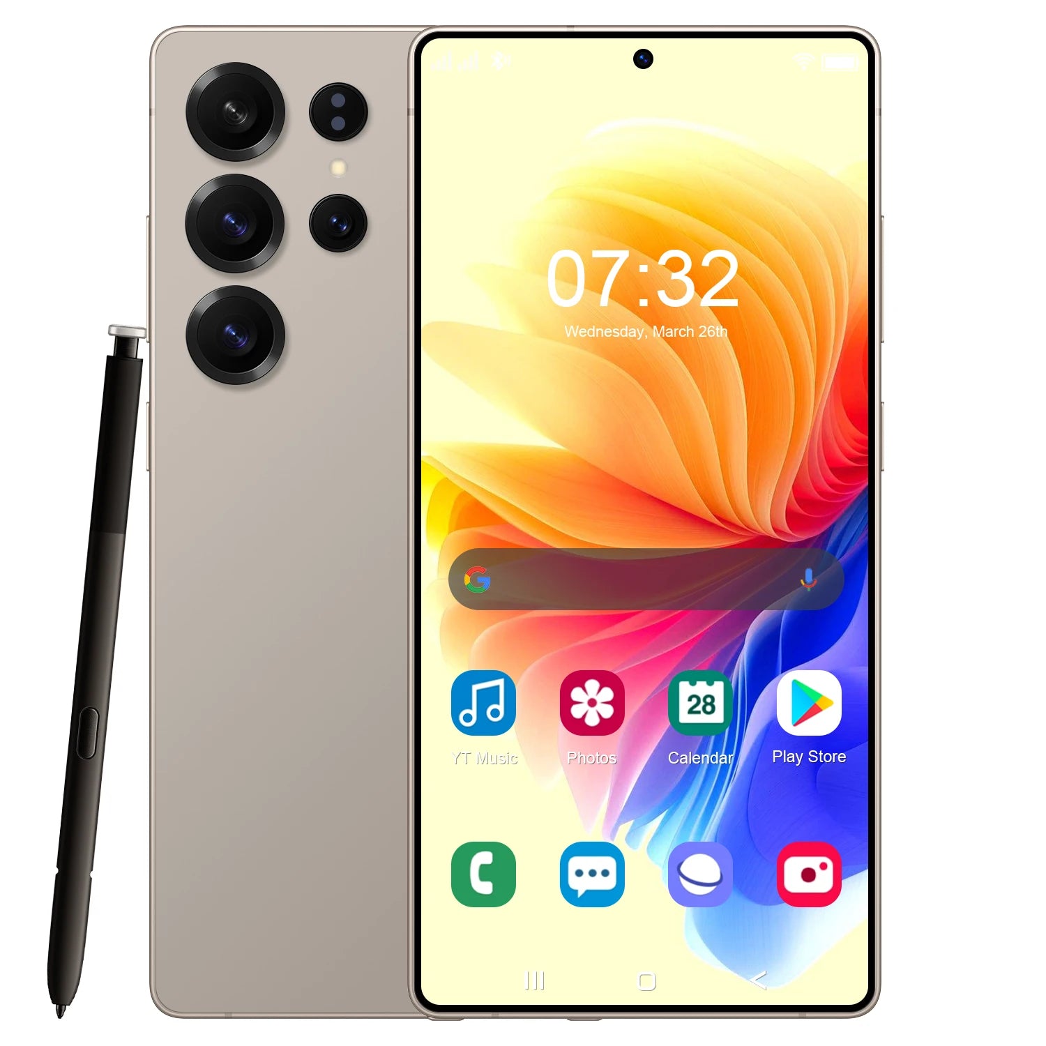 Android 5G Smartphone 7.3 Inch 16GB RAM 1TB Storage Unlocked Gray 16g 1TB Tidesmit