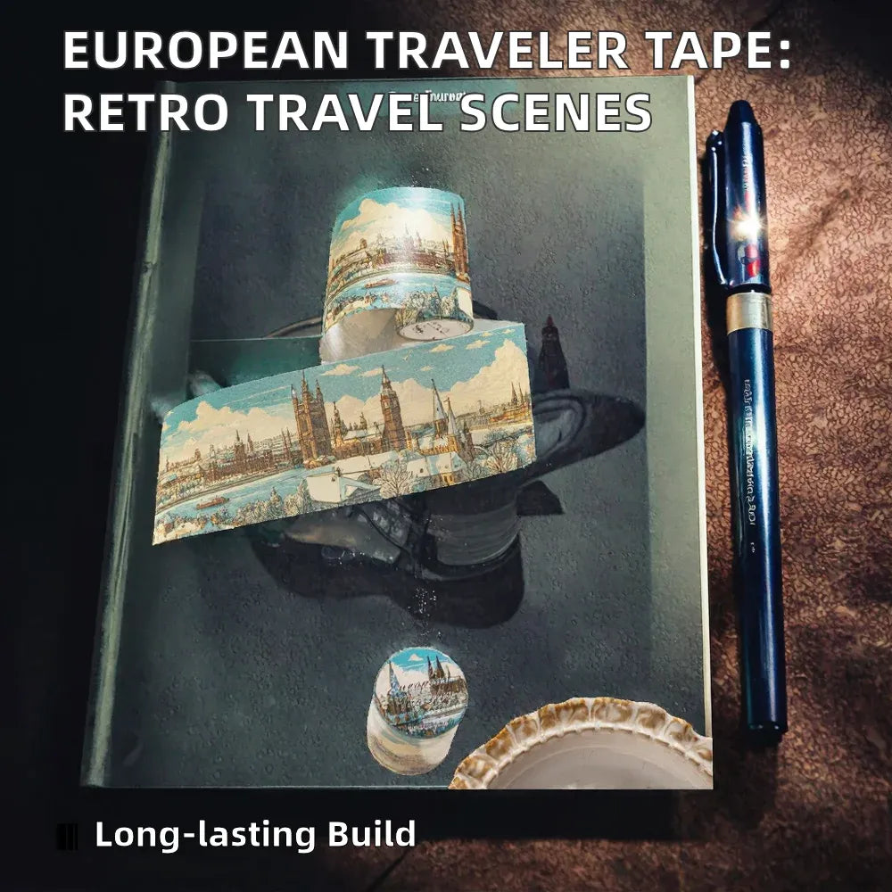 1 Roll of Water Activated Rubber Adhesive Tape European Traveler Series