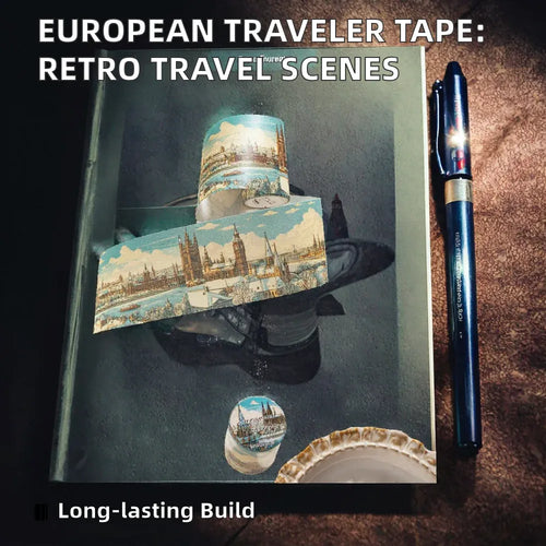 1 Roll of Water Activated Rubber Adhesive Tape European Traveler Series