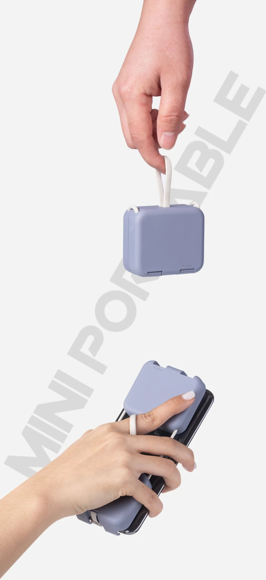 Power bank charger-Battery Charging Case Handbag Clip Power Bank Back Clip Portable Mini Powerbank 4000mah Tidesmit