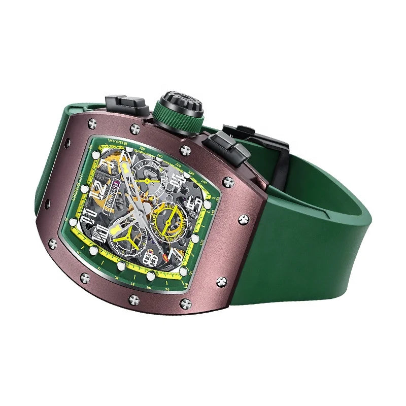 2025 New Luxury Automatic Mechanical Watch for Men - With Transparent Movement and Rubber Strap - Original Watches