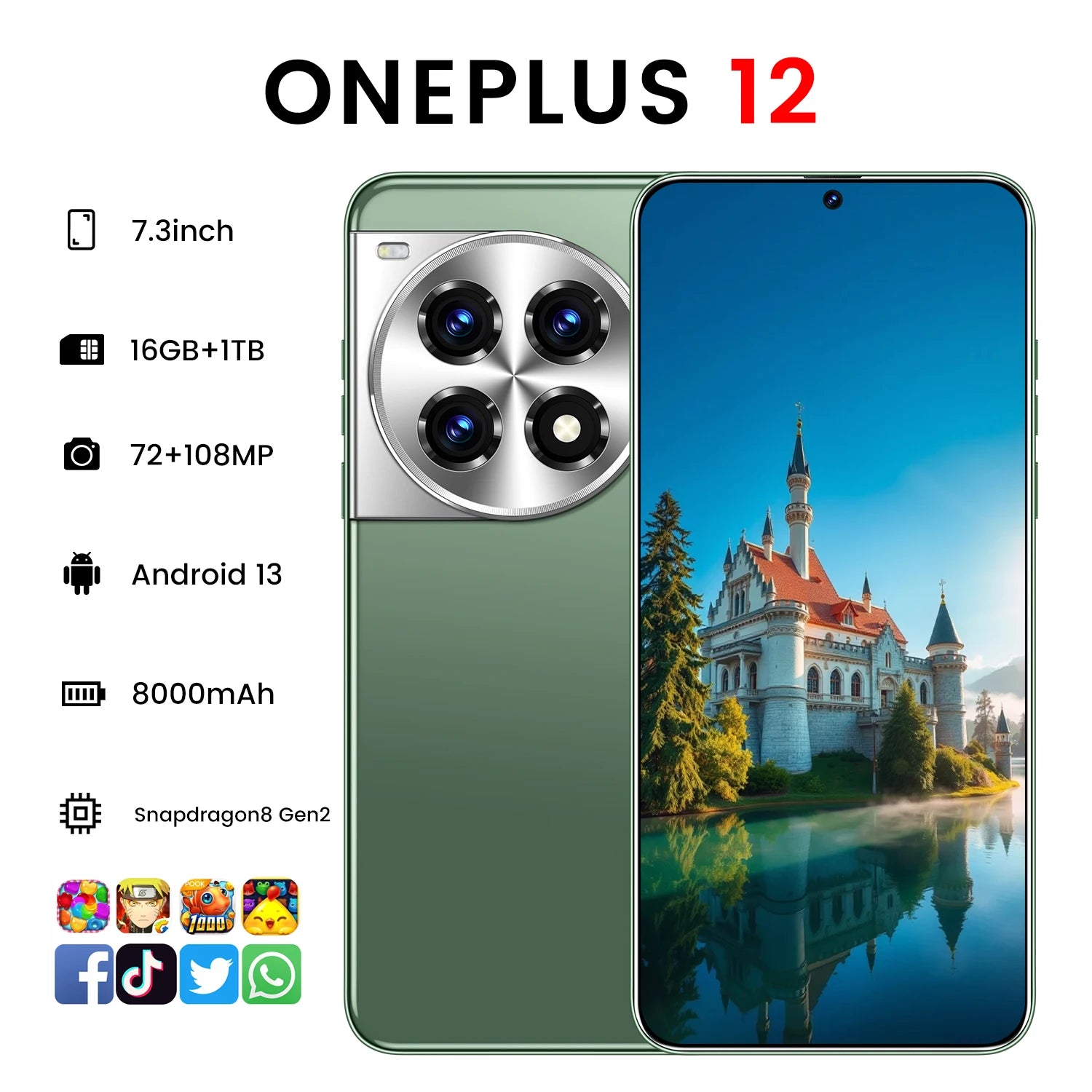 OnePlus 12 5G Smartphone, 16GB RAM, 1TB Storage - Unlocked Mobile Tidesmit