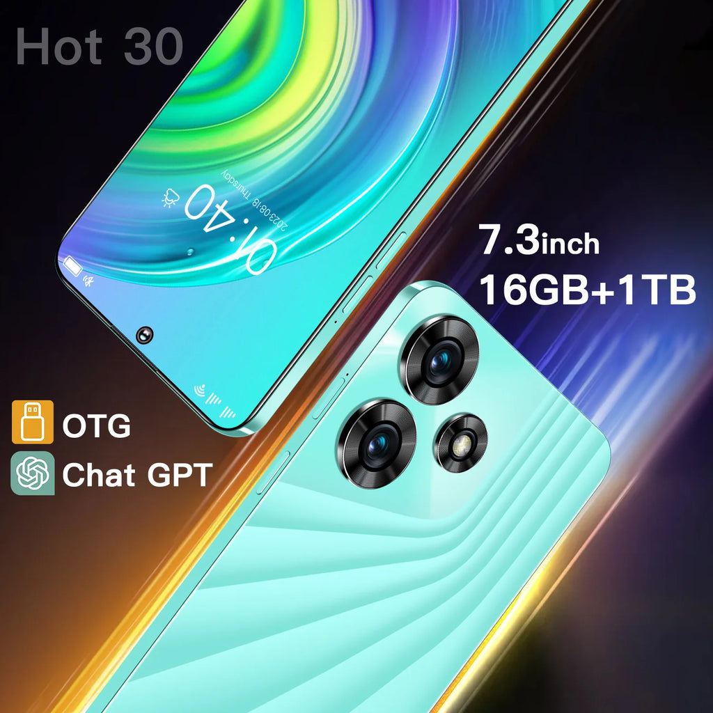 Unlocked 5G Smartphone 7.3 Inch OLED, 16GB RAM, 1TB Storage - Green Tidesmit