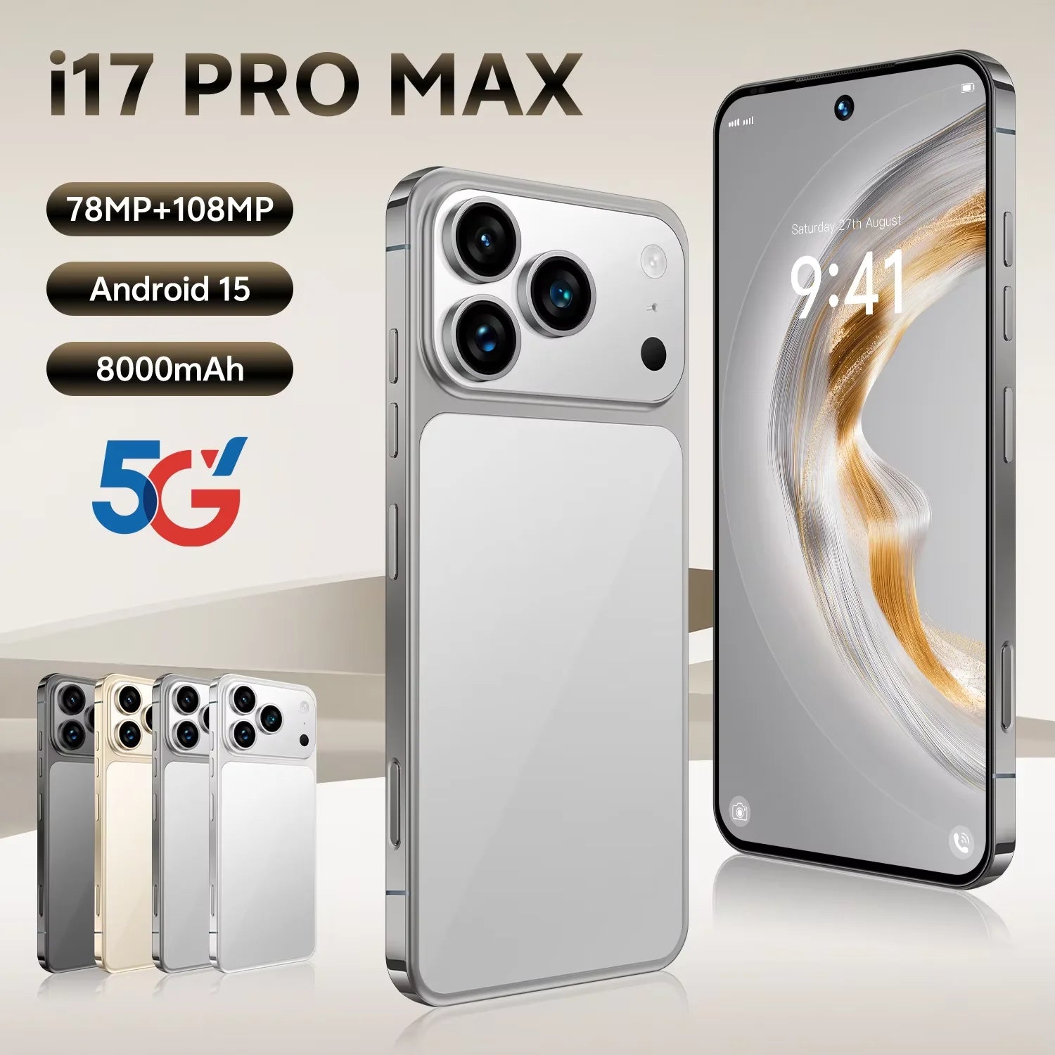 Tidesmit 5G Smartphone 16GB RAM 1TB Storage 6.9 Inch AMOLED Display Tidesmit