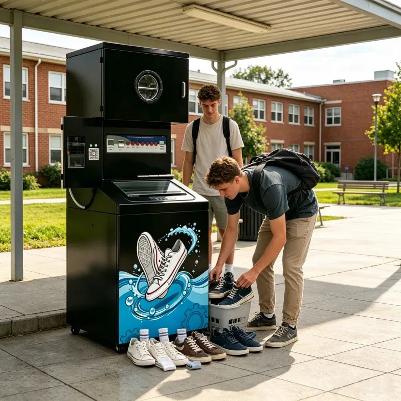 Commercial Automatic Shoe Washer and Dryer with Card and Coin Payment