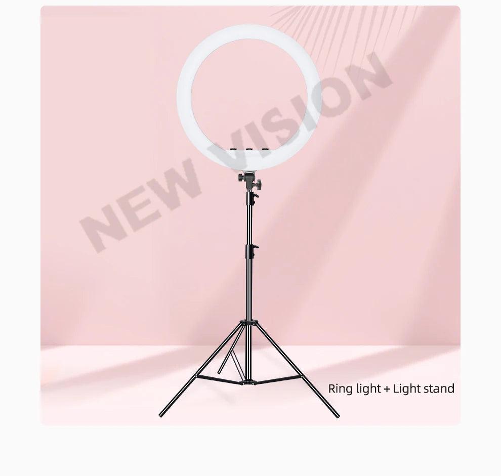 18 Inch LED Ring Light with Remote - Bi-Color Content Creation Kit Tidesmit