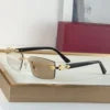 2026 Brand Designer Luxury Men's Sunglasses Rectangular Borderless Gradient Lens Unisex Titanium Frame UV400 Optical Properties