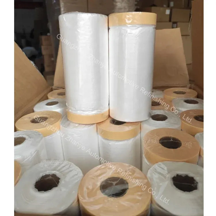 White masking film roll with cardboard core, for car overspray protection