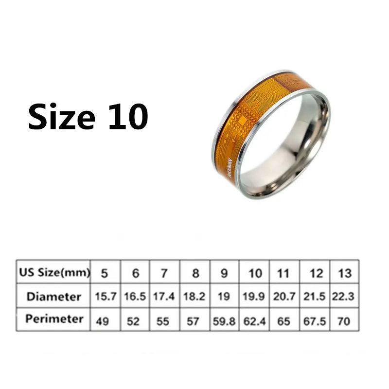Multifunctional Unisex Stainless Steel NFC Smart Chip Ring Intelligent Ring Couple Finger Digital Rings Jewelry Accessories 10 Tidesmit
