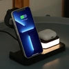 4 in 1 Magnetic Multifuncion Station 3 in 1 Wireless Charger Stand for Phone IWatch 10W 15W Fast Charging Universal C500 Night LED Tidesmit