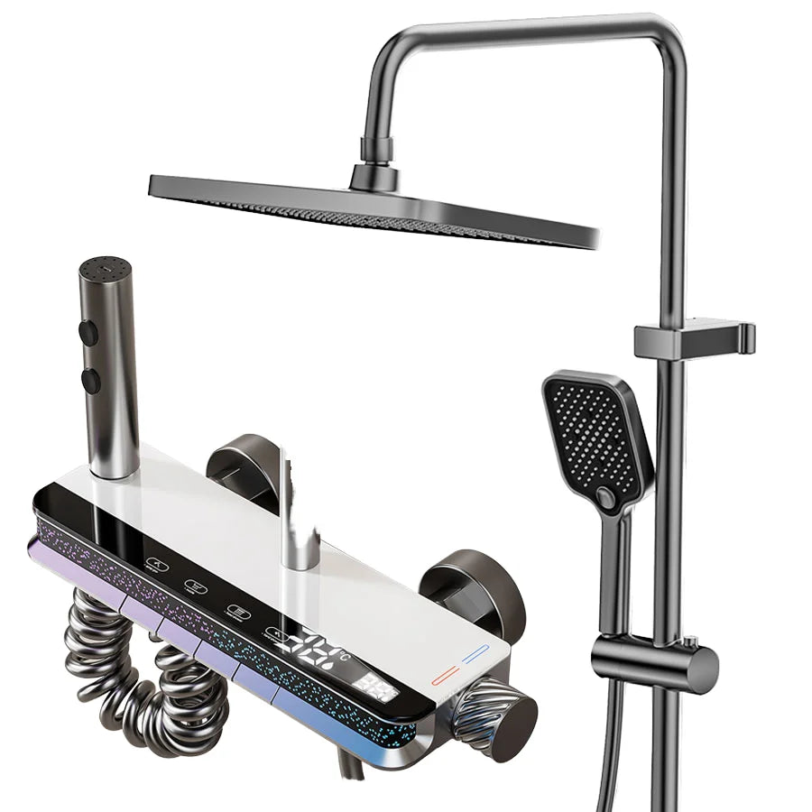 LED Digital Display Shower Set with Starry Light Effect, Smart Temperature Indicator, Water Saving Shower Set ForModern Bathroom Tidesmit