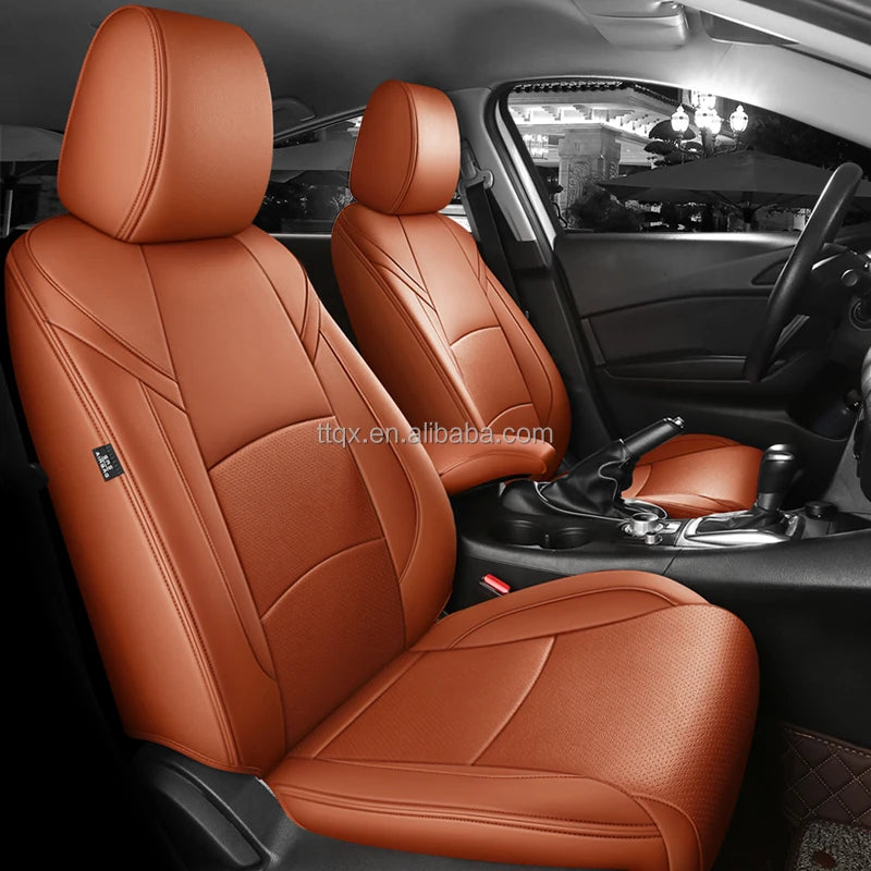 Hot Sale Car Seat Covers for Mazda 3 2014-2024 Full Set Luxury Leather Car Accessories Waterproof Car Seat Protector