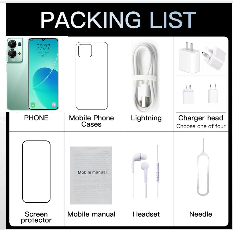 Oneplus 10 Pro 5g Smartphone Supervoo AndroidSmartphone Original 5000mah 6.7 Inch 5000amh Smart Phone TFT Reno 9 Pro 5g - Tidesmit