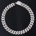 2rows 8mm 10mm 12mm 15mm S925 Silver GRA Moissanite Necklace  Bracelet  Mans Hiphop Cuban Link Chain for Fashion Jewelry
