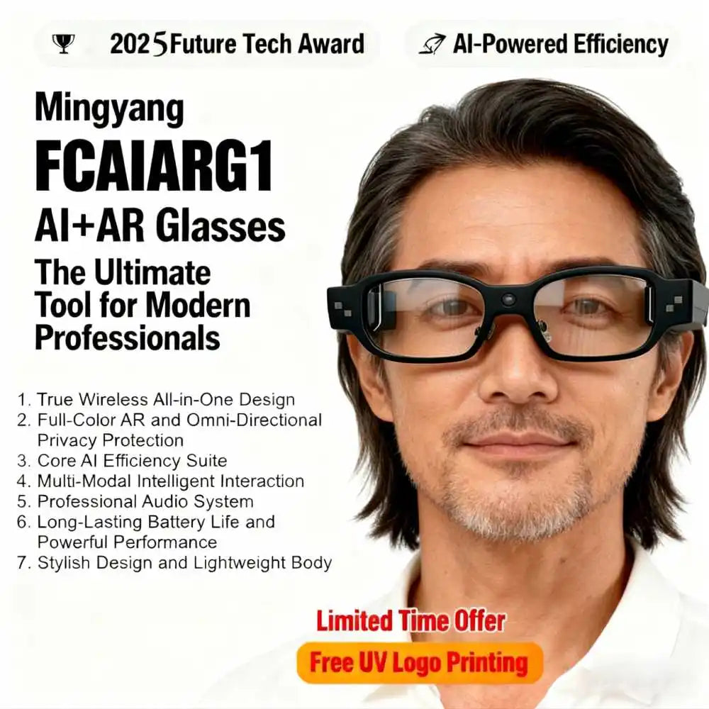 AI Smart Glasses Wireless AR Assistant Voice Control Translation Teleprompter Business Meeting Privacy Screen