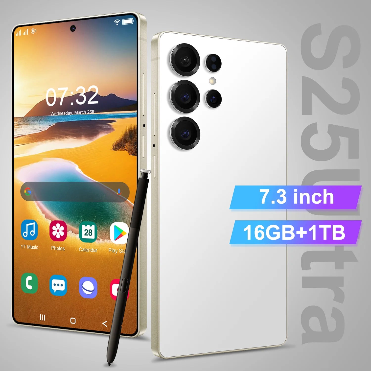 Unlocked 5G Smartphone 7.3 Inch AMOLED Display 16GB RAM 1TB Storage Tidesmit