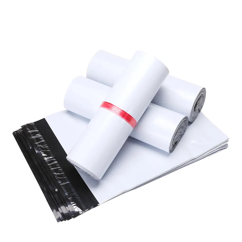 200-1000PCS  Instock White Poly Pe Mailer Recycled Courier Bags for Packaging Express Shipping Mailing Bag
