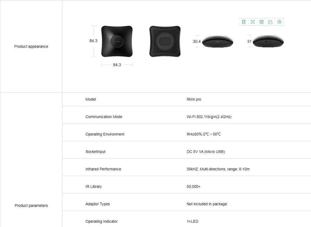 Broadlink RM4 Pro IR RF WiFi TV/AC UNIVERSAL REMOTE Smart Home Automation Works with Alexa and Google Home