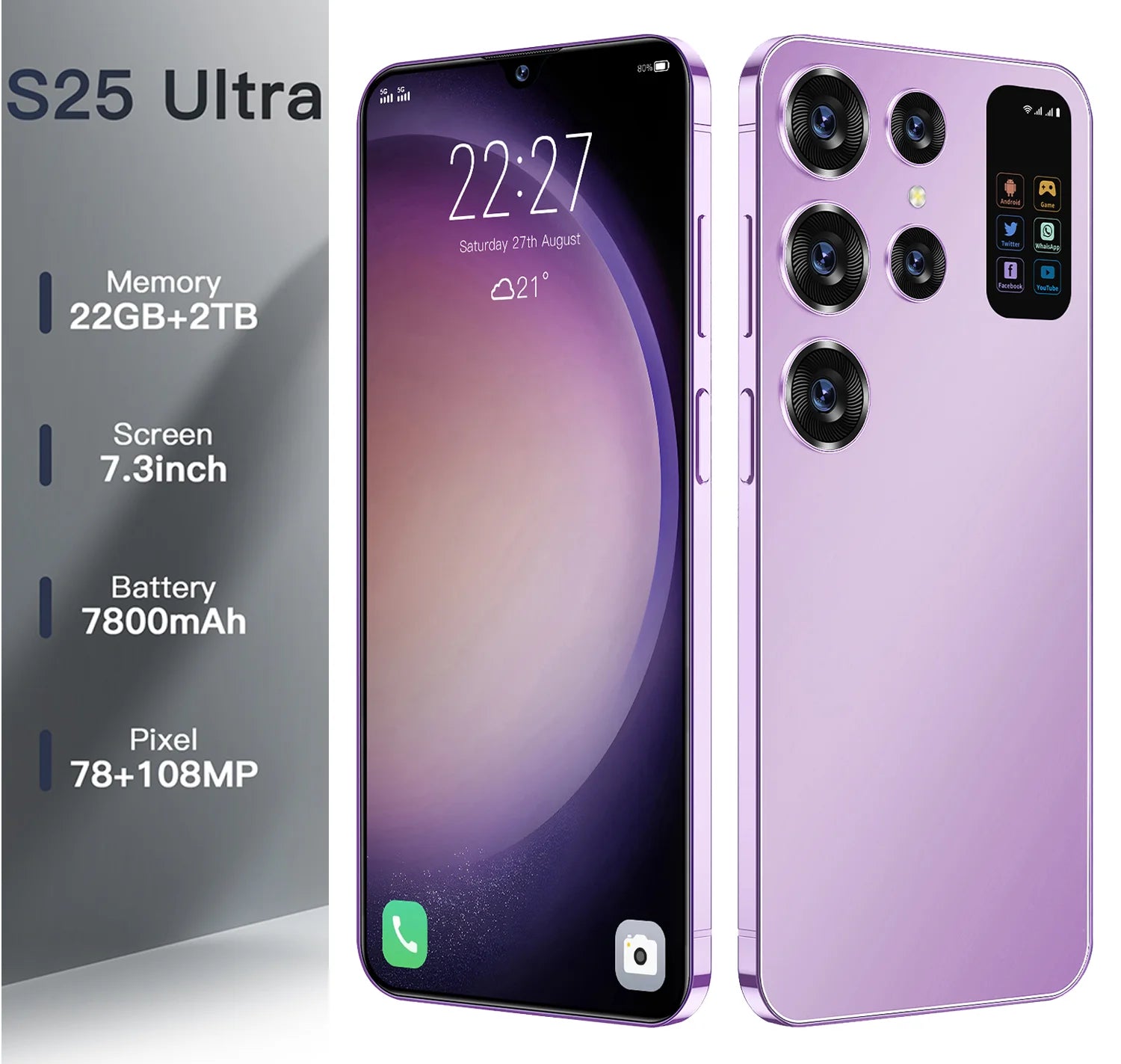 S25 Ultra 2025 unlocked 4G smartphone in black featuring a full screen display and integrated stylus pen