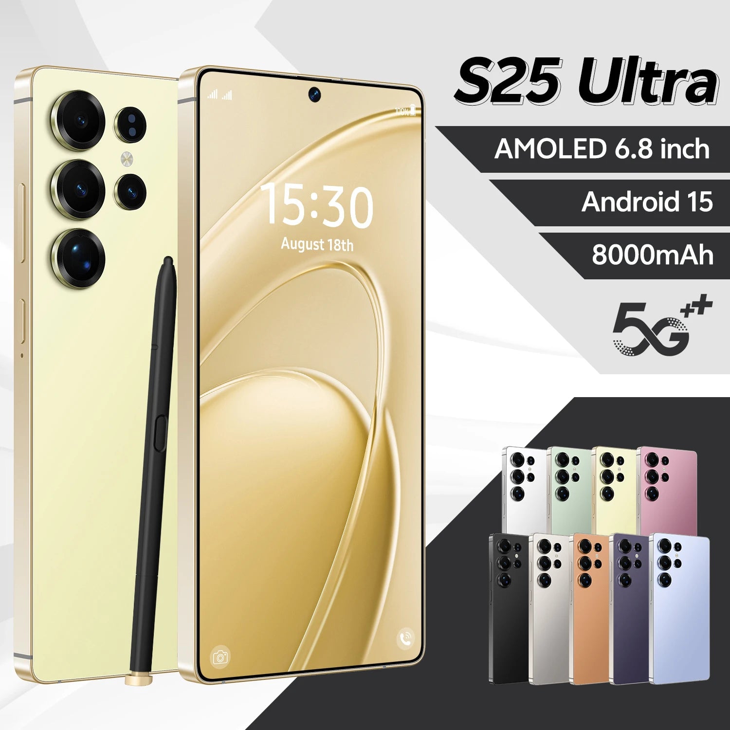 S25 Ultra 5G Smartphone 1TB 16GB RAM 6.8-Inch Unlocked Mobile Gold 16g 1TB Tidesmit