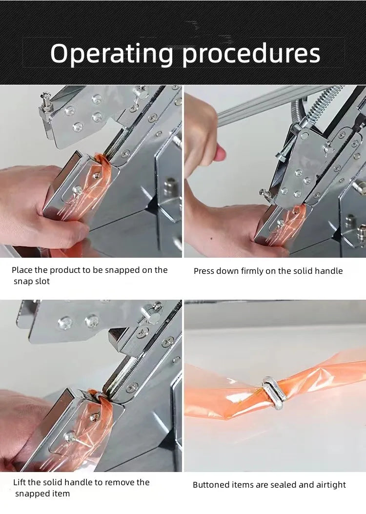 U Shape Aluminum Nail Clip Bag Neck Sealer Tying Binding Machine Widely Used in Supermarket