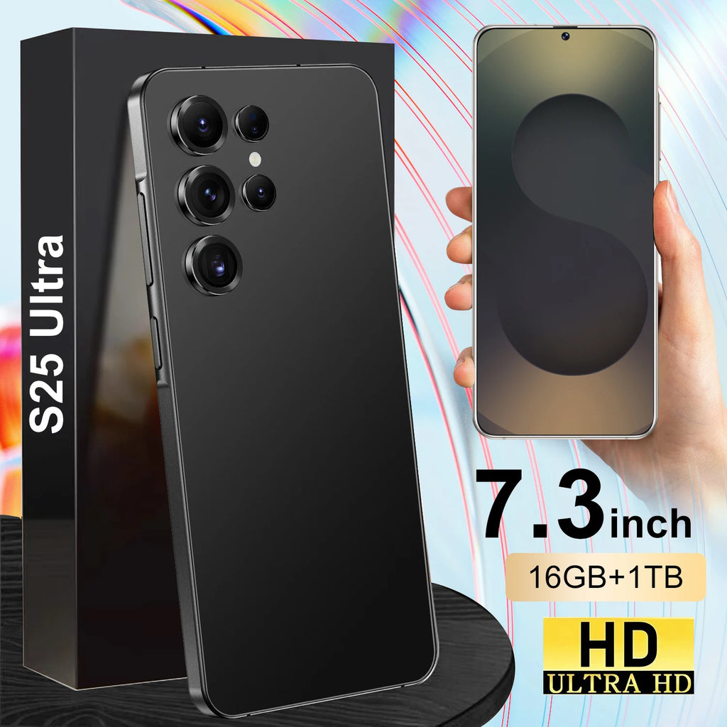 Smart Phone 2025 Cellphone S25 Ultra 7inch Unlocked Dual Card 5G Phones Android 14.0 Mobile Phones - Tidesmit