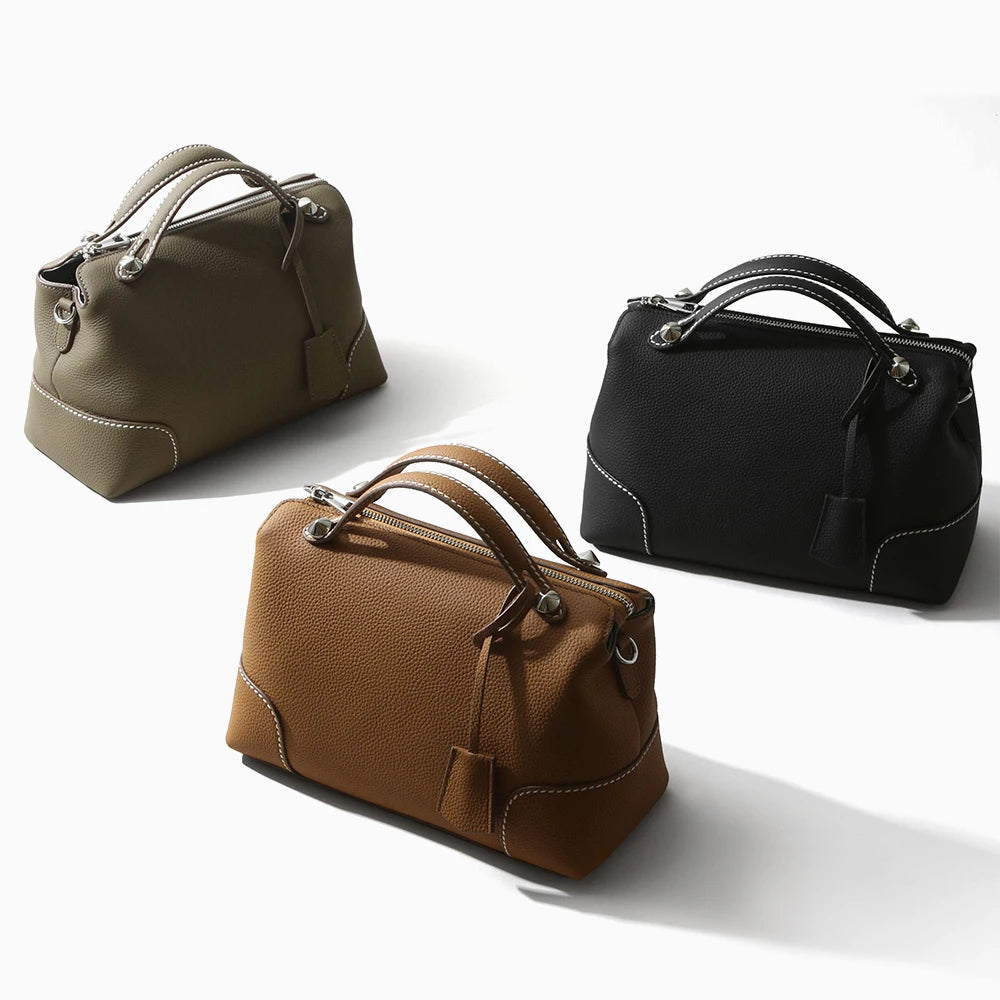 Manufacturer OEM Lady High Quality Top-grain Cowhide Vintage  Genuine Leather Designer Women Luxury Handbags