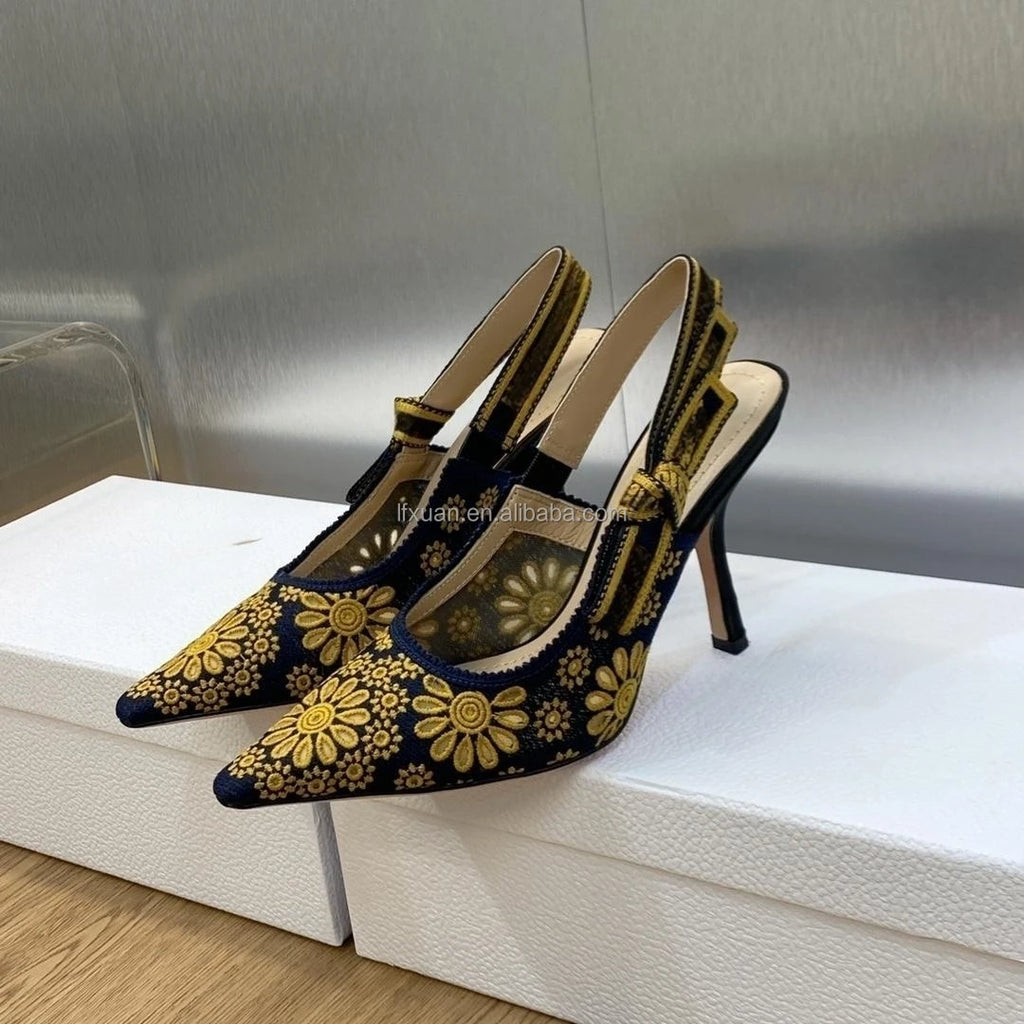 2025 New Design Luxury Branded Arrive Top Quality Famous Brand Factory Wholesale Big Size  High Heels Sandals for Women