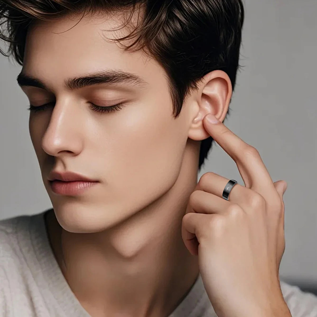 Q520 ECG Smart Ring AI Heart Analysis Non-Invasive Glucose Monitor SpO2 Fitness Tracker Best Selling Smart Ring for Adults Tidesmit