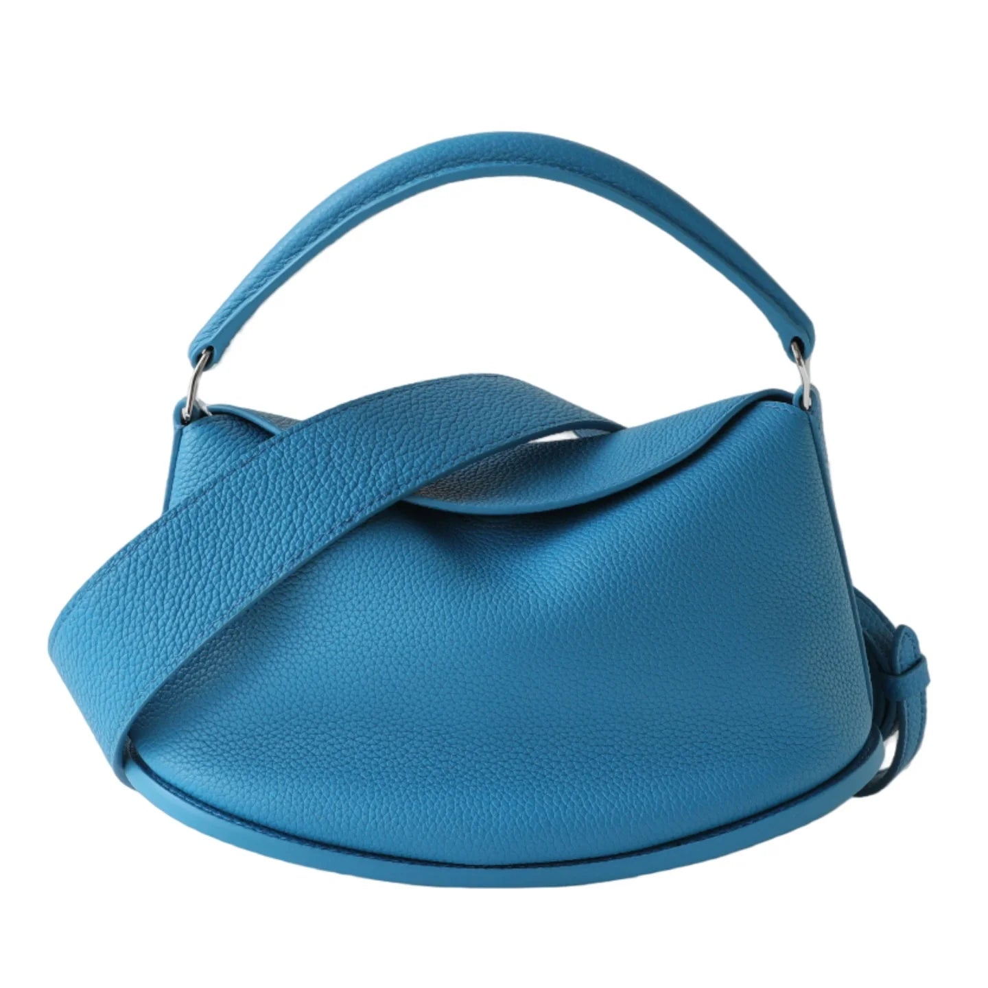 Elegant Luxury Commuting Top-Layer Cowhide Handbag Two Straps Magnetic Closure Pillow Shape Simple Casual Waterproof