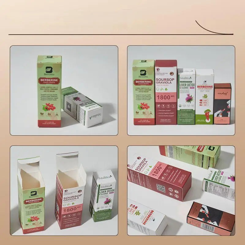 Shipping box mailers carton set with multiple colored product boxes inside a tray