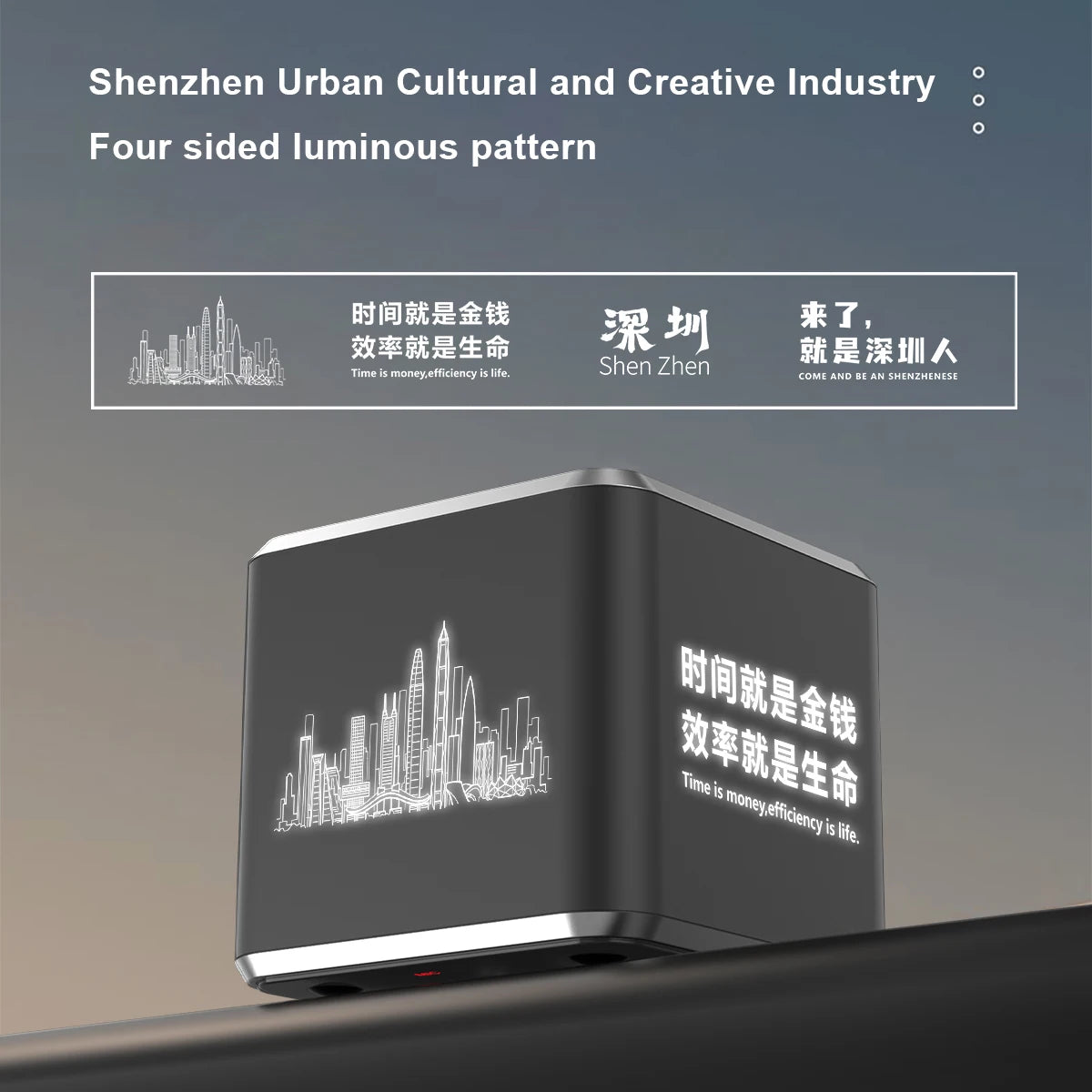 Bluetooth Speaker -Mini Cultural and Creative BT Speaker Four Custom Sided Luminous Pattern Portable Music Box Audio Player Promotional Gift