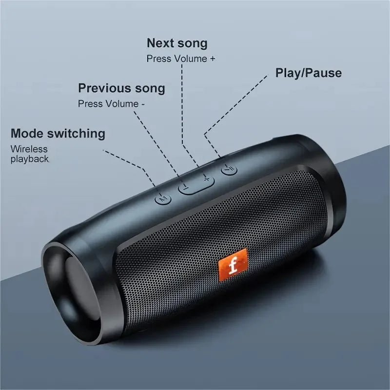 Bluetooth Speaker -Portable for Bt Speaker Heavy Bass Column Stereo HiFi Soundbar Subwoofer Supports AUX TF Card FM Home Party Outdoor