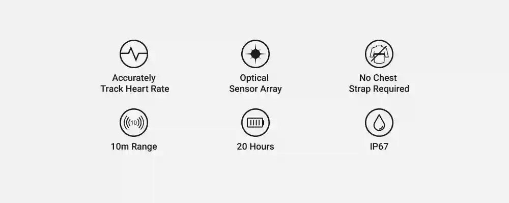 Heart Rate Monitor Armband HW807 | Bluetooth ANT+ Fitness Tracker Tidesmit