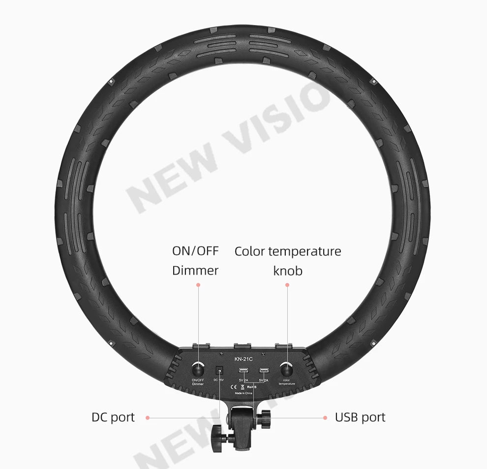 18 Inch LED Ring Light with Remote - Bi-Color Content Creation Kit Tidesmit