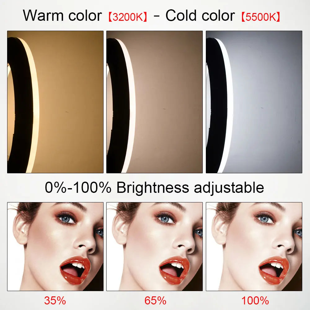 18-Inch Ring Light With Tripod Stand - Dimmable LED Studio Kit Tidesmit
