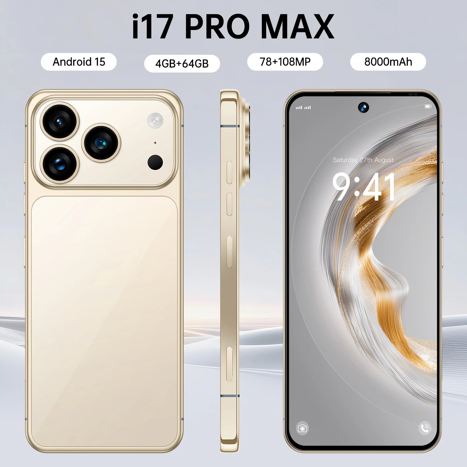 5G Smartphone 7.3 Inch AMOLED 16GB RAM 1TB Storage Unlocked Mobile Gold 16g Tidesmit
