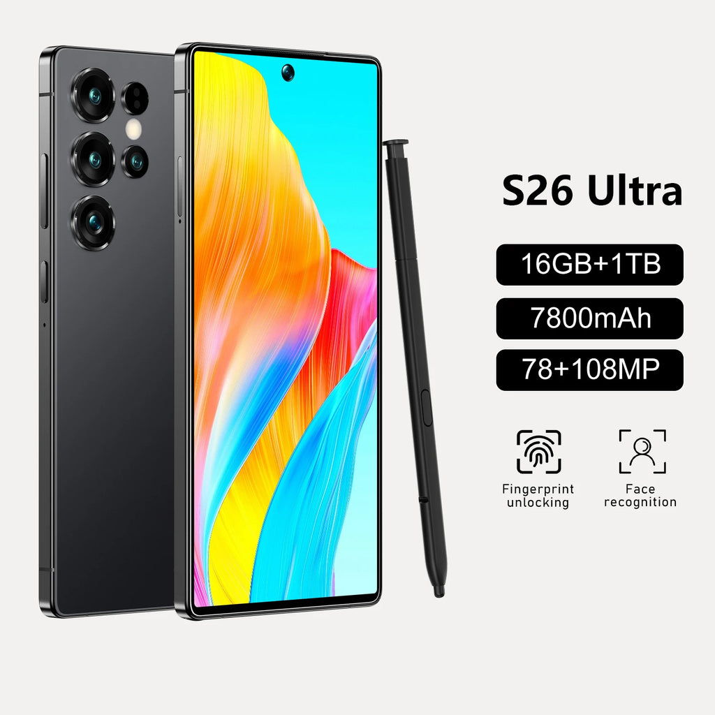 5G Smartphone 1TB Storage 16GB RAM Dual SIM Unlocked Mobile Black 16g 1TB Tidesmit