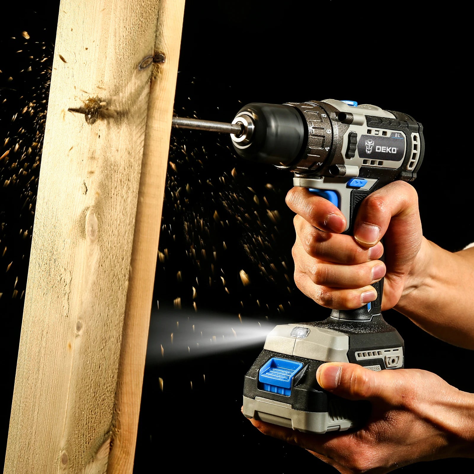 DEKO 20V DKBL20DU3 Brushless Cordless Drill Combo Kit Mini Electric Screwdriver 2 Speed Power Tools for Woodworking