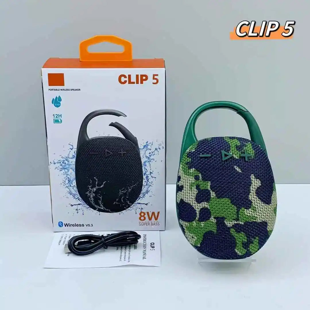 Bluetooth Speaker -Clip5 Mini Portable Wireless BT Speaker 5W Bass Outdoor Sport Speaker Home Gift Clip4 Mini Boombox Speakers With Hook