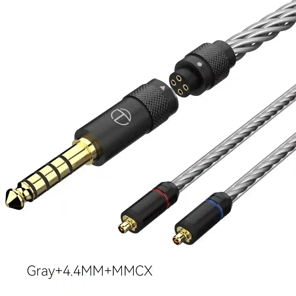 16-Core Silver Plated Replacement Cable for HiFi Headphones Gray mmcx 4.4 Tidesmit
