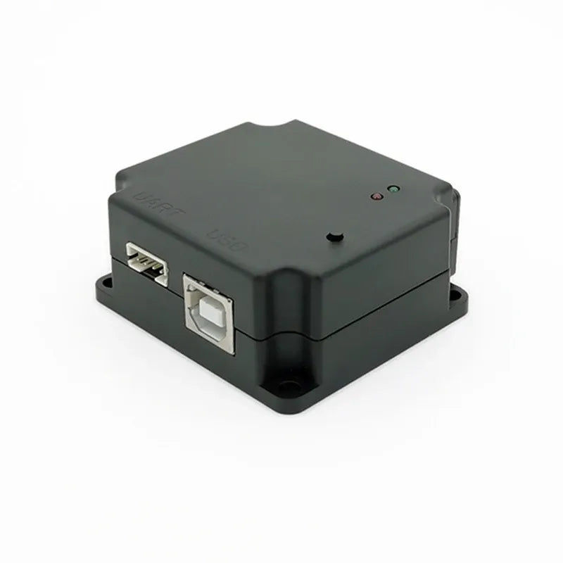 2D barcode scanner with side connector ports and indicator lights