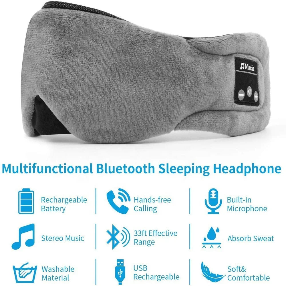 Bluetooth Speaker -Bluetooth Sleep Headphones with Built-in Speakers and Mic, Bluetooth Eye Mask with Headphones for Sleep Travel Meditation