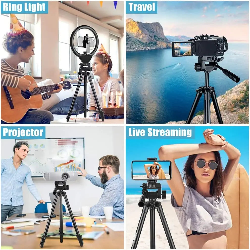 Portable Phone Tripod & Selfie Stick Tripod&light Stand, All in One Tripod for All Phones Cameras RING LIGHT Tripods Tidesmit