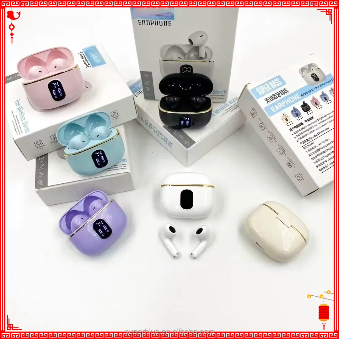 JL Chipset Over-Ear Waterproof TWS Earbuds T02 BT5.3 Wireless In-Ear Headphones for Sports & Gaming with LED Battery Indicator Tidesmit