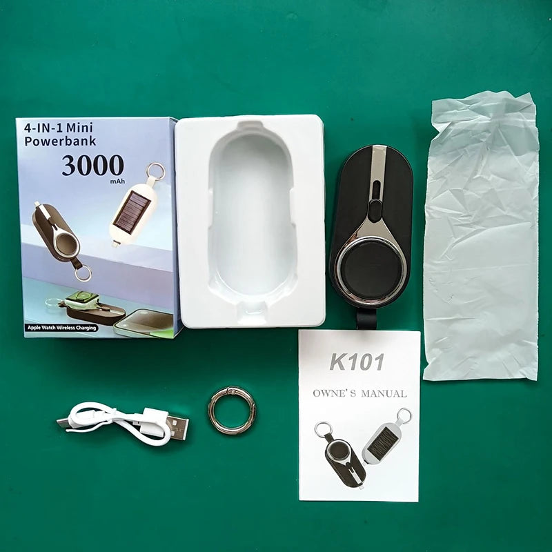 mobile Watch Emergency PowerBank Solar Mini Wireless Charger Mini Solar Keychain Power Bank Tidesmit
