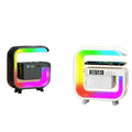 G-Shape 3-in-1 Fast Wireless Charger and Speaker RGB Atmosphere LED Lamp with Clock Multifunctional RGB Wireless Speaker Tidesmit