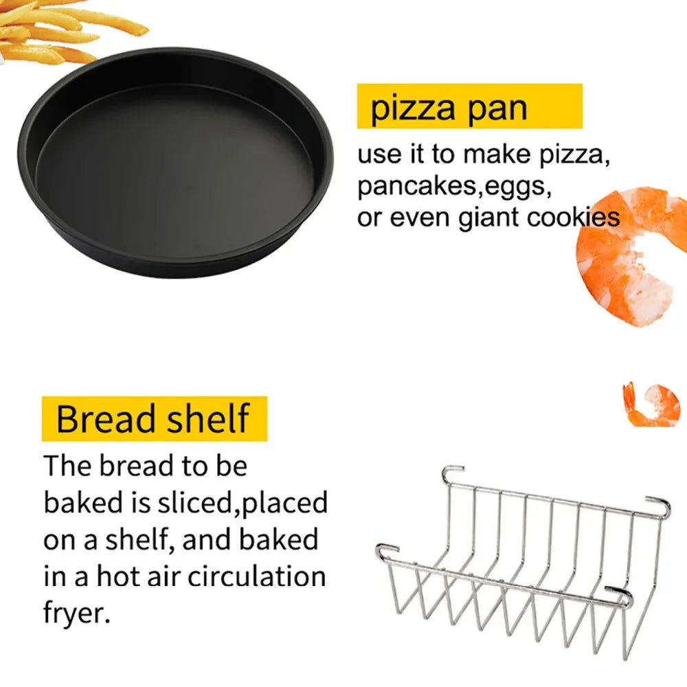7 Inch / 8 Inch Air Fryer Accessories for Gowise Phillips Cozyna and Secura Fit all Airfryer 3.73.7 4.2 5.3 5.8QT baking pan